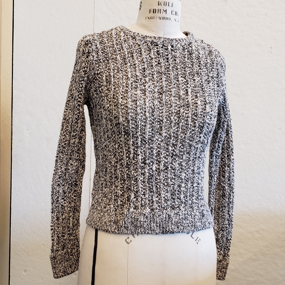 Ann Taylor Petite Stitched Marled Sweater